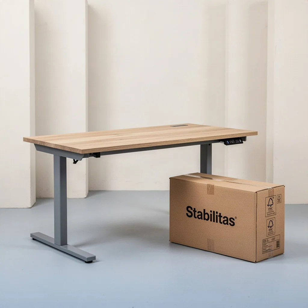 Stabilitas Oak Dual-Riser Desk