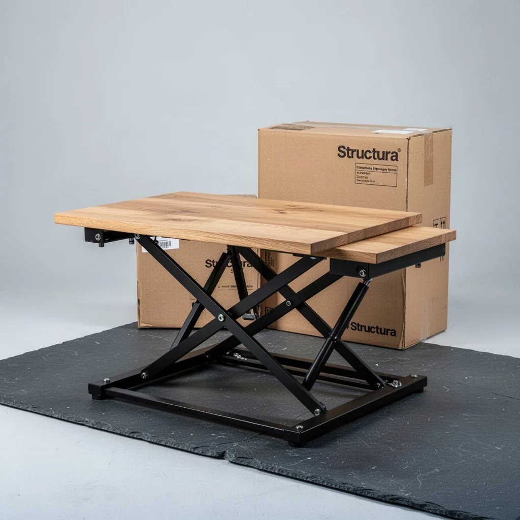 Structura Compact Oak Riser Desk